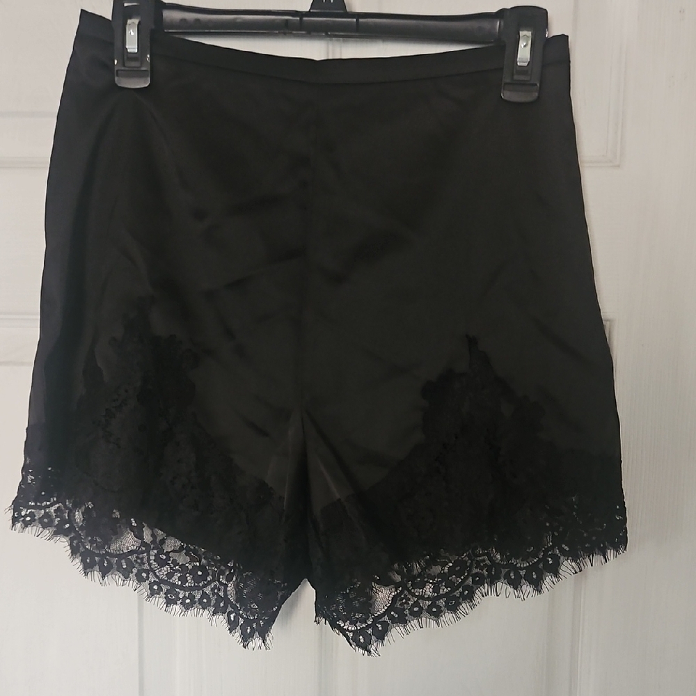 Amazon Women's High Waist Black Lace Trim Shorts